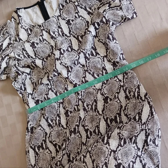 A.L.C. Brinley Snakeskin Puff Short Sleeves Mini Dress - Picture 10 of 16